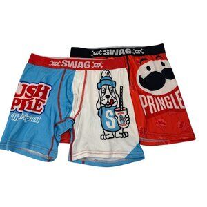 Swag NWOT 2 Pack Boxer Briefs Pringles Slush Puppie Men Large Red Blue Novelty